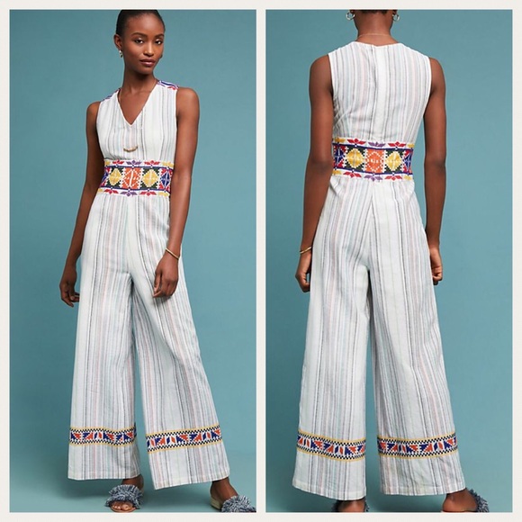 Anthropologie Pants - Anthropologie Embroidered Jumpsuit